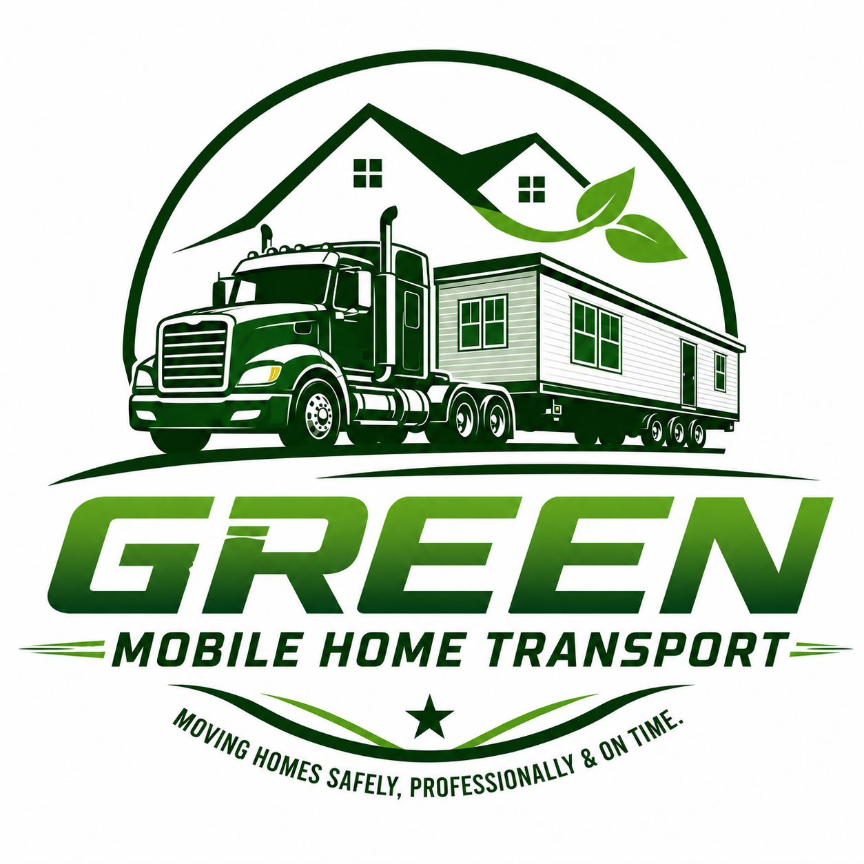 Green Mobile Home Transport logo